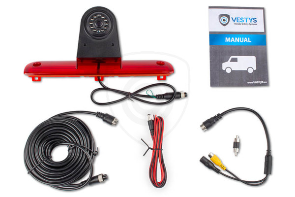 Inhoud van de verpakking van de achteruitrijcamera voor Opel Movano Inhoud van de verpakking van de achteruitrijcamera voor Opel Movano
