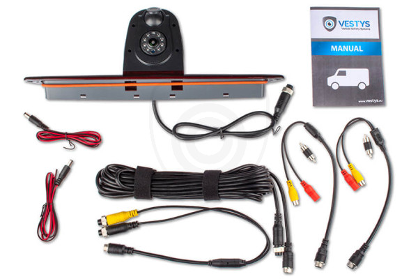 Inhoud van de verpakking van de Mercedes Sprinter Dual-achteruitrijcamera Inhoud van de verpakking van de Mercedes Sprinter Dual-achteruitrijcamera
