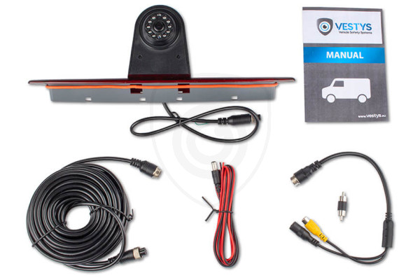 Inhoud van de verpakking van de achteruitrijcamera voor de VW Crafter Inhoud van de verpakking van de achteruitrijcamera voor de VW Crafter