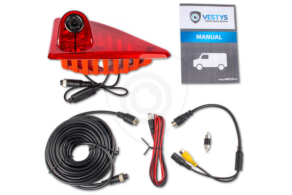 Inhoud van de verpakking van de achteruitrijcamera voor de Nissan NV400 Inhoud van de verpakking van de achteruitrijcamera voor de Nissan NV400