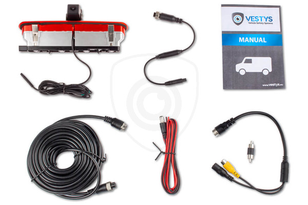 Inhoud van de verpakking van de achteruitrijcamera voor Opel Combo D Inhoud van de verpakking van de achteruitrijcamera voor Opel Combo D