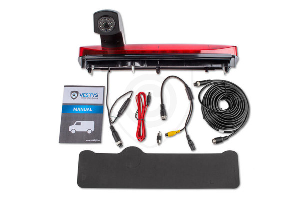 Inhoud van de verpakking van de achteruitrijcamera voor de Ford Transit / Tourneo Connect Inhoud van de verpakking van de achteruitrijcamera voor de Ford Transit / Tourneo Connect