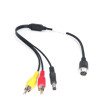 Y-adapter van 4-polig mannelijk / 2x Cinch mannelijk + voeding mannelijk