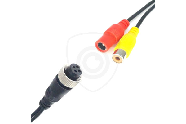 Y-adapter 4-polig vrouwelijk / 1x Cinch vrouwelijk + voeding vrouwelijk