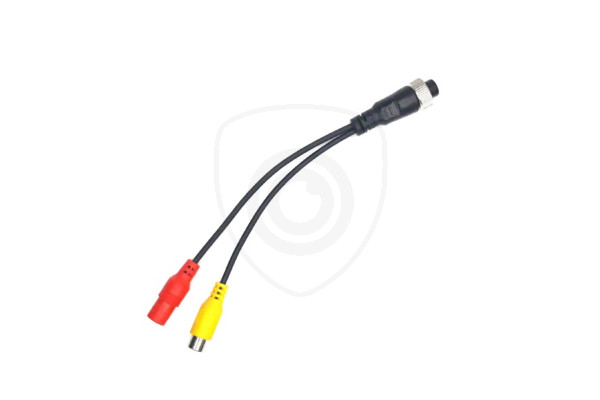 Y-adapter 4-polig vrouwelijk / 1x Cinch vrouwelijk + voeding vrouwelijk