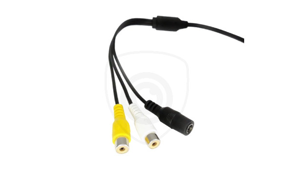 Y-adapter 4-pin vrouwelijk / 2x RCA vrouwelijk + voeding vrouwelijk
