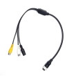 Y-adapter 4-pin vrouwelijk / 2x RCA vrouwelijk + voeding vrouwelijk
