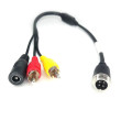 Y-adapter 4-pin mannelijk / 2x RCA mannelijk + DC-voeding vrouwelijk