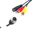Y-adapter 4-pin mannelijk / 2x RCA mannelijk + DC-voeding vrouwelijk