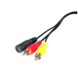 Y-adapter 4-pin mannelijk / 2x RCA mannelijk + DC-voeding vrouwelijk