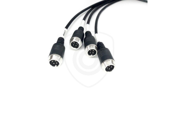 Flexibele vierpolige adapter voor aansluiting van camera’s op een aanhanger of oplegger man / vrouwelijk