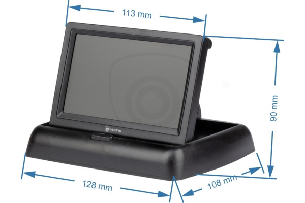 Opvouwbare automonitor 4,3″ voor Achteruitrijcamera’s