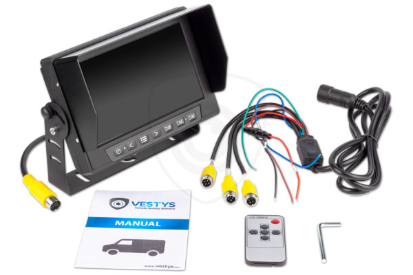 Waterdichte monitor voor bedrijfsvoertuigen VESTYS WP AHD 7″