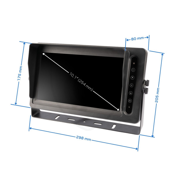 waterdichte AHD-monitor 10,1 inch Quad voor camera afmetingen