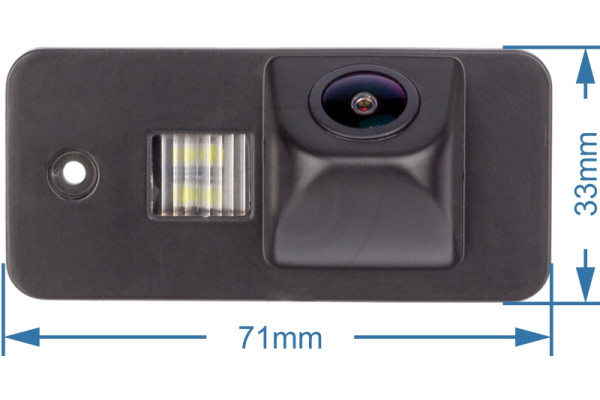 Afmetingen van de achteruitrijcamera voor Audi A3, A4, A6, A8, Q7 Afmetingen van de achteruitrijcamera voor Audi A3, A4, A6, A8, Q7
