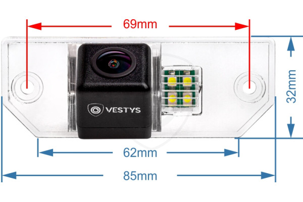 Achteruitrijcamera Ford Focus Mk2 en C-Max, 1998, 1999, 2000, 2001, 2002, 2003, 2004, 2005, 2006, 2007, 2008, 2009, 2010, 2011, 2012
