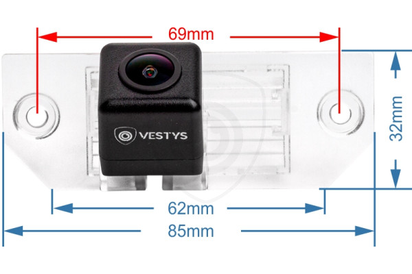 Achteruitrijcamera Ford Focus Mk2 en C-Max, 1998, 1999, 2000, 2001, 2002, 2003, 2004, 2005, 2006, 2007, 2008, 2009, 2010, 2011, 2012
