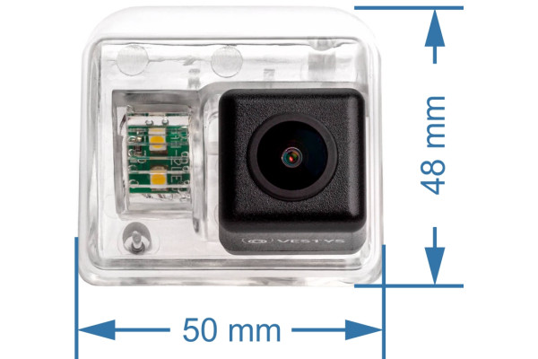 Afmetingen van de achteruitrijcamera voor Mazda 6, CX-5 en CX-7 Afmetingen van de achteruitrijcamera voor Mazda 6, CX-5 en CX-7