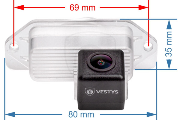 Achteruitrijcamera Mitsubishi Lancer en Outlander 2006, 2007, 2008, 2009, 2010, 2011, 2012, 2013, 2014, 2015, 2016, 2017, 2018, 2019