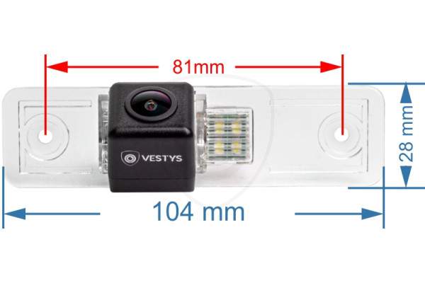 Afmetingen van de Achteruitrijcamera voor Opel Zafira, Tigra, Combo en Vectra Afmetingen van de Achteruitrijcamera voor Opel Zafira, Tigra, Combo en Vectra