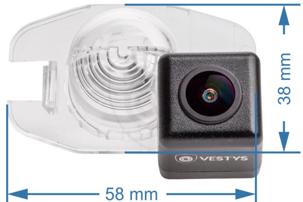 Afmetingen van de achteruitrijcamera voor Toyota Auris, Avensis, Aygo en Corolla Afmetingen van de achteruitrijcamera voor Toyota Auris, Avensis, Aygo en Corolla