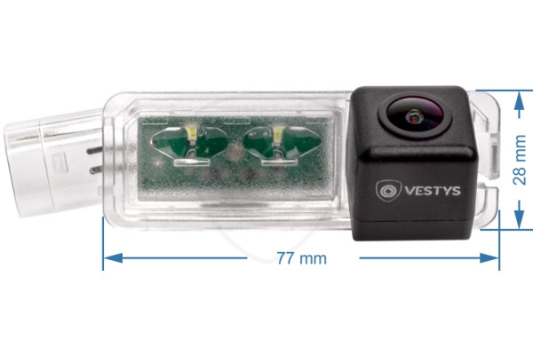 Afmetingen van de achteruitrijcamera voor Seat Leon, Ibiza, Toledo Afmetingen van de achteruitrijcamera voor Seat Leon, Ibiza, Toledo
