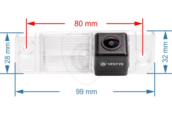 Afmetingen van de achteruitrijcamera voor Opel Antara Afmetingen van de achteruitrijcamera voor Opel Antara
