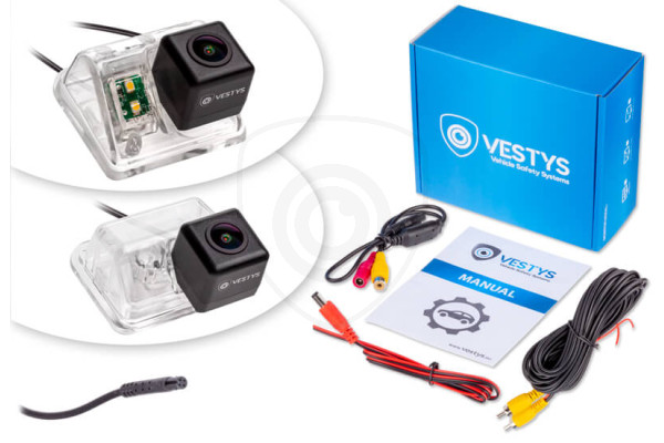 Inhoud van de verpakking van de achteruitrijcamera voor Mazda 6, CX-5 en CX-7 Inhoud van de verpakking van de achteruitrijcamera voor Mazda 6, CX-5 en CX-7