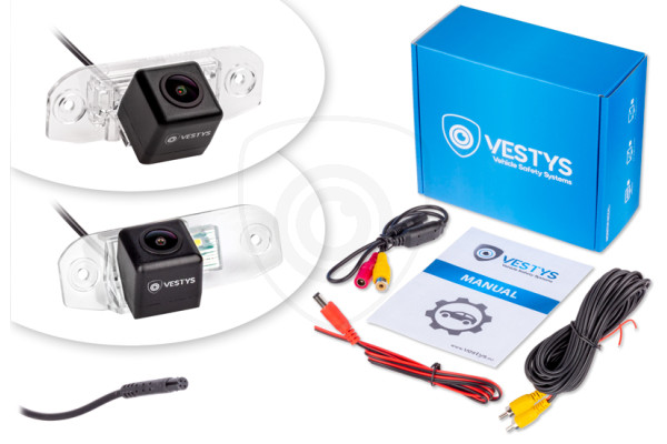 Inhoud van de verpakking van de achteruitrijcamera voor Volvo S40, S60, S80, V50, V60, V70, XC60, XC70, XC90 en C70 Inhoud van de verpakking van de achteruitrijcamera voor Volvo S40, S60, S80, V50, V60, V70, XC60, XC70, XC90 en C70