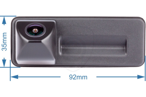 Afmetingen van de Achteruitrijcamera in de handgreep van de achterklep Afmetingen van de Achteruitrijcamera in de handgreep van de achterklep