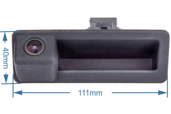 Afmetingen van de achteruitrijcamera in de handgreep van de achterklep Afmetingen van de achteruitrijcamera in de handgreep van de achterklep