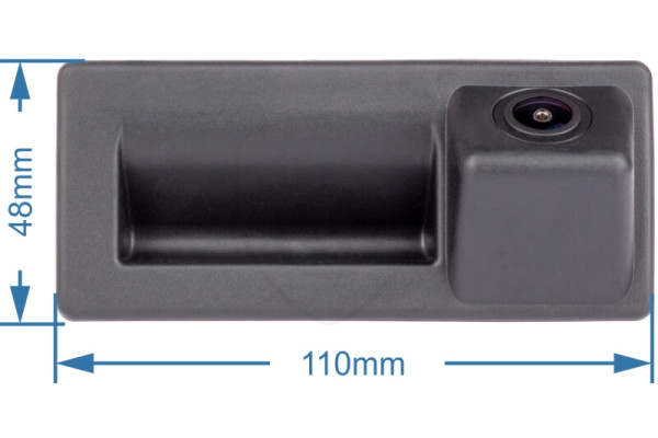 Afmetingen van de achteruitrijcamera in de handgreep van de achterklep Afmetingen van de achteruitrijcamera in de handgreep van de achterklep