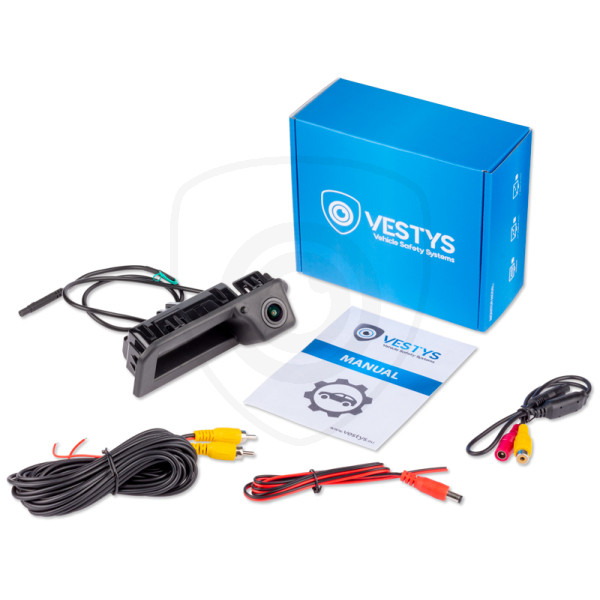 Inhoud van de verpakking - achteruitrijcamera Seat model 2 voor de handgreep van de achterklep, videokabel, aansluitingshandleiding, voedingskabel, adapter Inhoud van de verpakking - achteruitrijcamera Seat model 2 voor de handgreep van de achterklep, videokabel, aansluitingshandleiding, voedingskabel, adapter