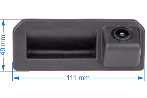 Afmetingen van de achteruitrijcamera in de handgreep van de achterklep Afmetingen van de achteruitrijcamera in de handgreep van de achterklep
