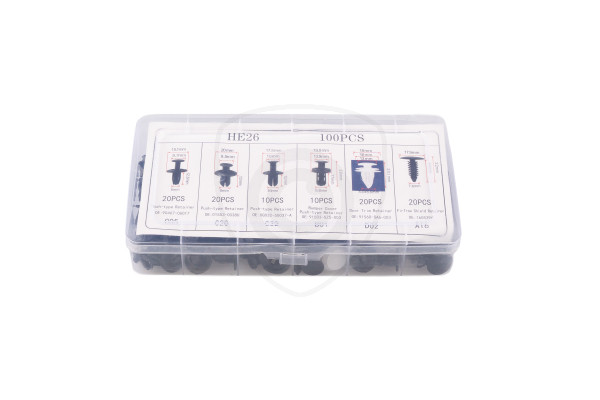 Set clips voor bekleding en carrosserie van de auto – 100 st.