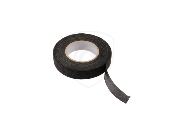 Zwarte textieltape voor elektrische installatie en bekabeling – 15 mm × 10 m