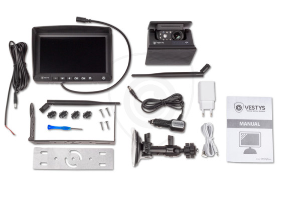 Draadloze wifi AHD-set voor bedrijfsvoertuigen met camera en zonnepaneellading evenals magnetische bevestiging
