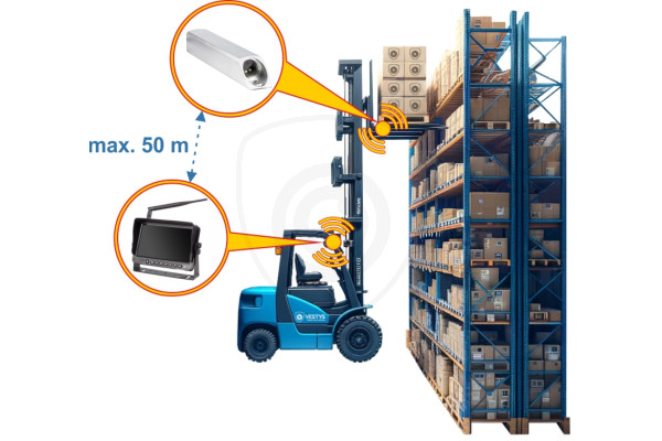 Draadloze set voor heftruck Vestys Fork met ingebouwde accu