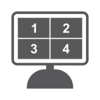 Monitoren en WiFi-sets met QUAD-scherm