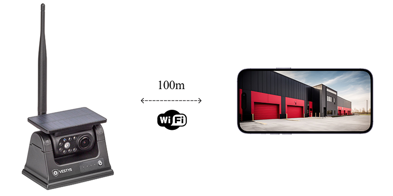 Draadloze camera Vestys Solar Mobil voor montage op voertuigen 8 IR-LED
